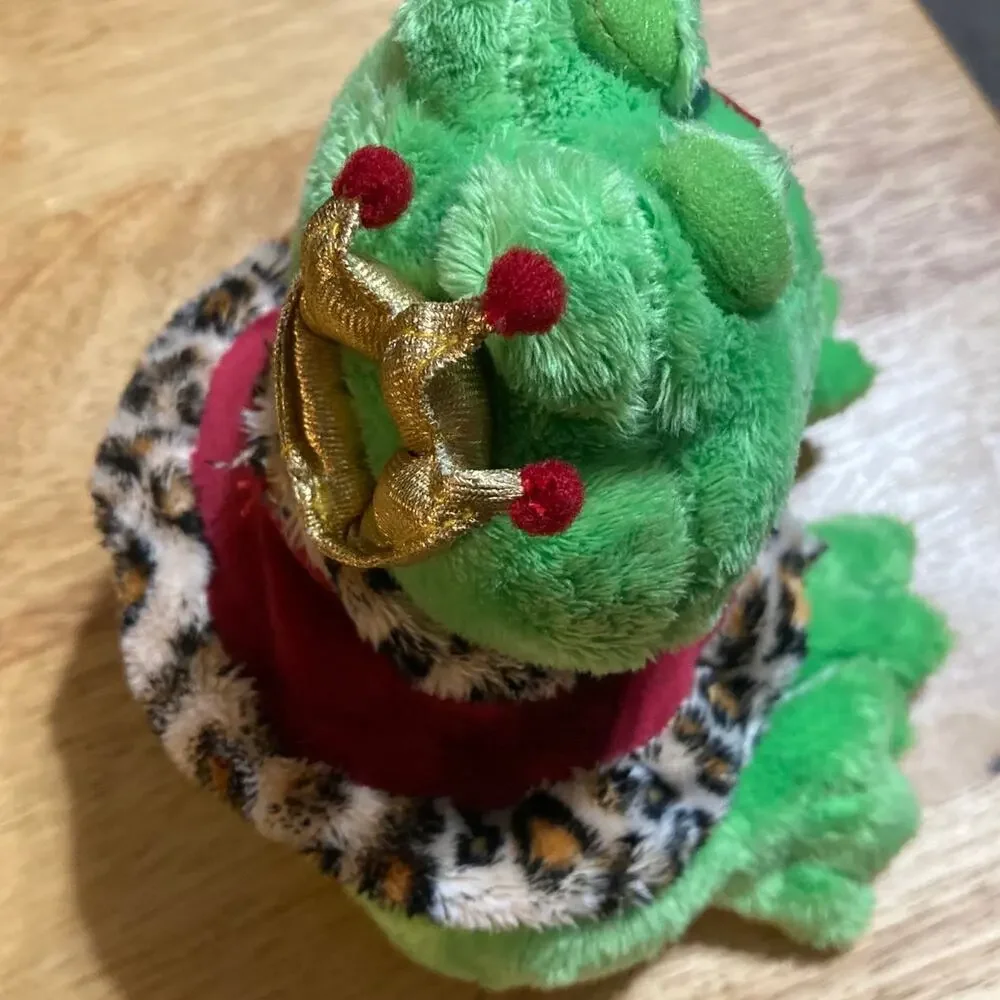 Ganz Frog Prince‎ Kissalot plush Green w/ Crown Leopard Print Robe